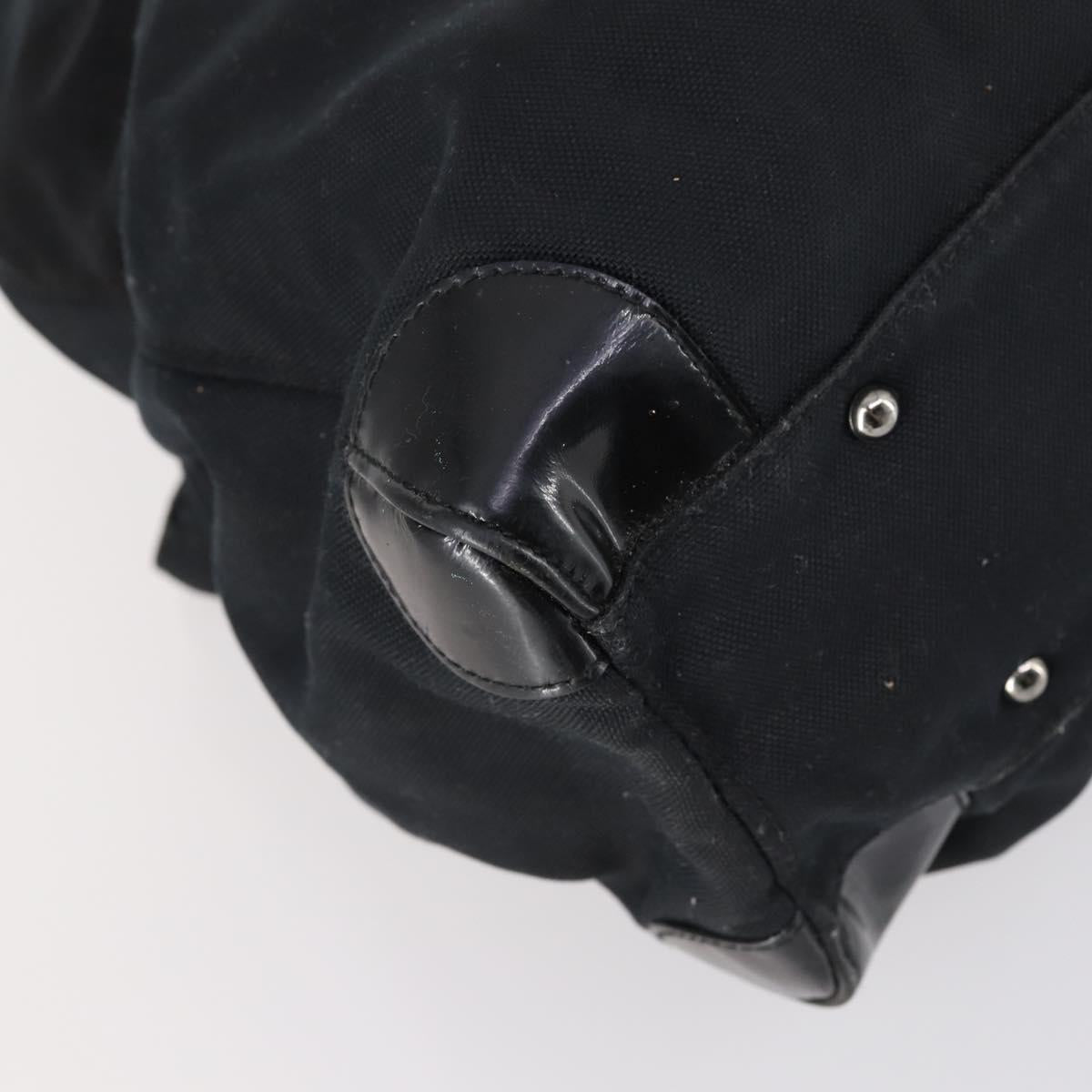 Salvatore Ferragamo Vala Tote Bag Canvas Black Silver Auth bs29114