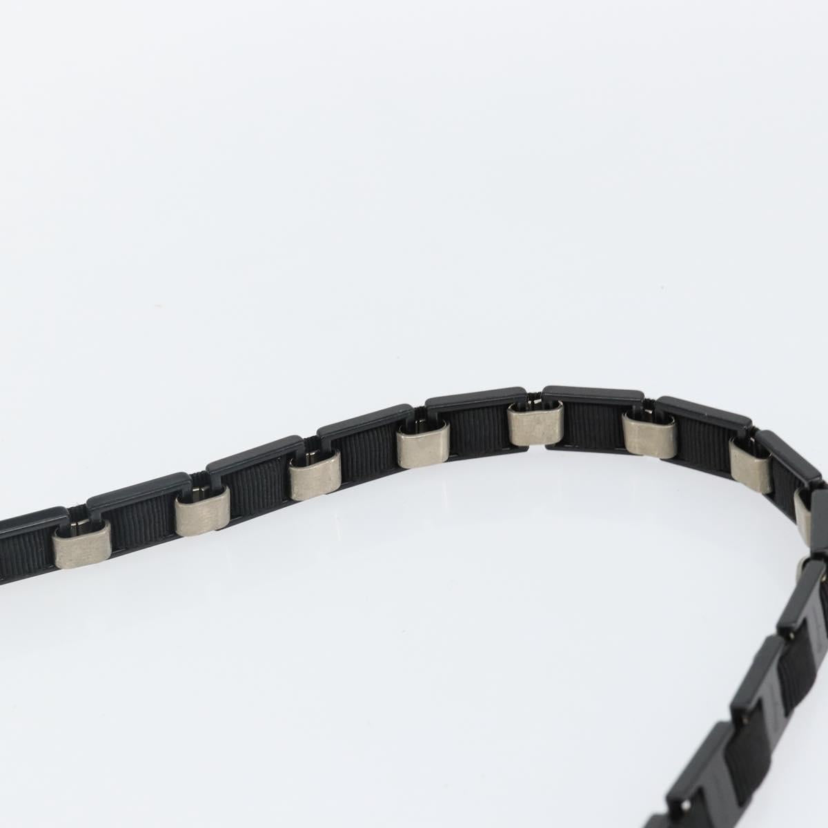 Salvatore Ferragamo Vala Chain Shoulder Bag Canvas Black Auth bs29117