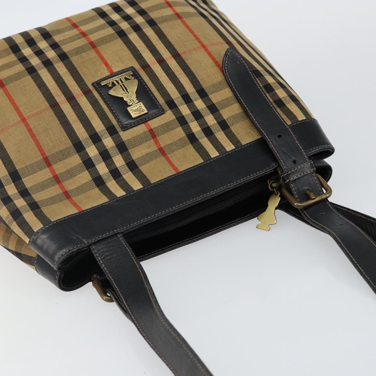 Burberrys Nova Check Tote Bag Canvas Beige Auth bs29130