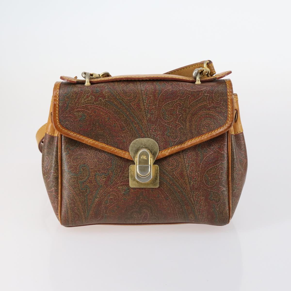 ETRO Paisley Shoulder Bag PVC 3Set Brown Auth bs29135