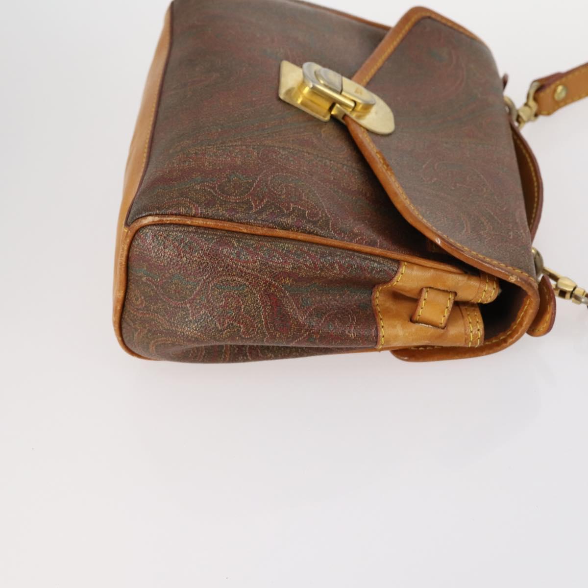 ETRO Paisley Shoulder Bag PVC 3Set Brown Auth bs29135