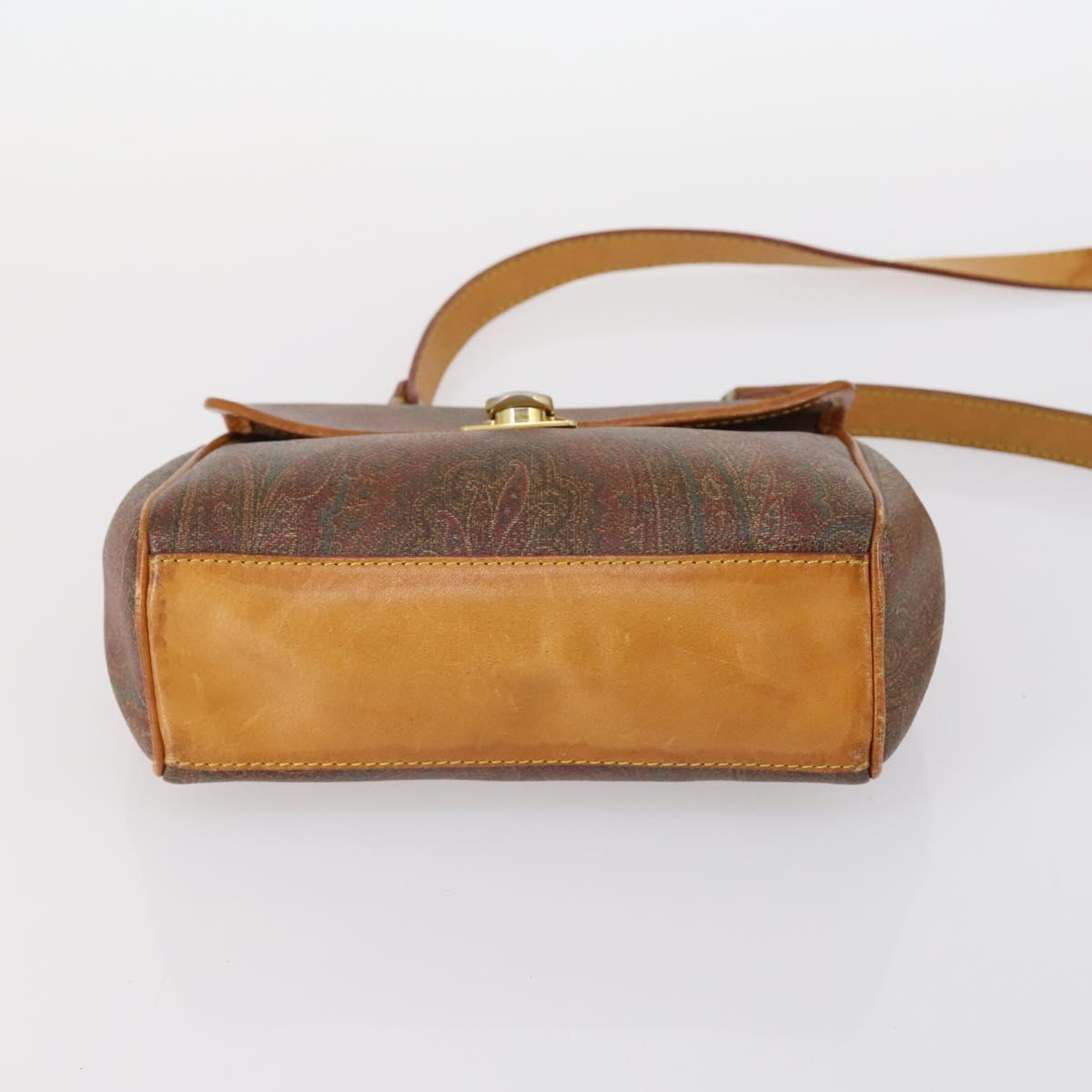 ETRO Paisley Shoulder Bag PVC 3Set Brown Auth bs29135