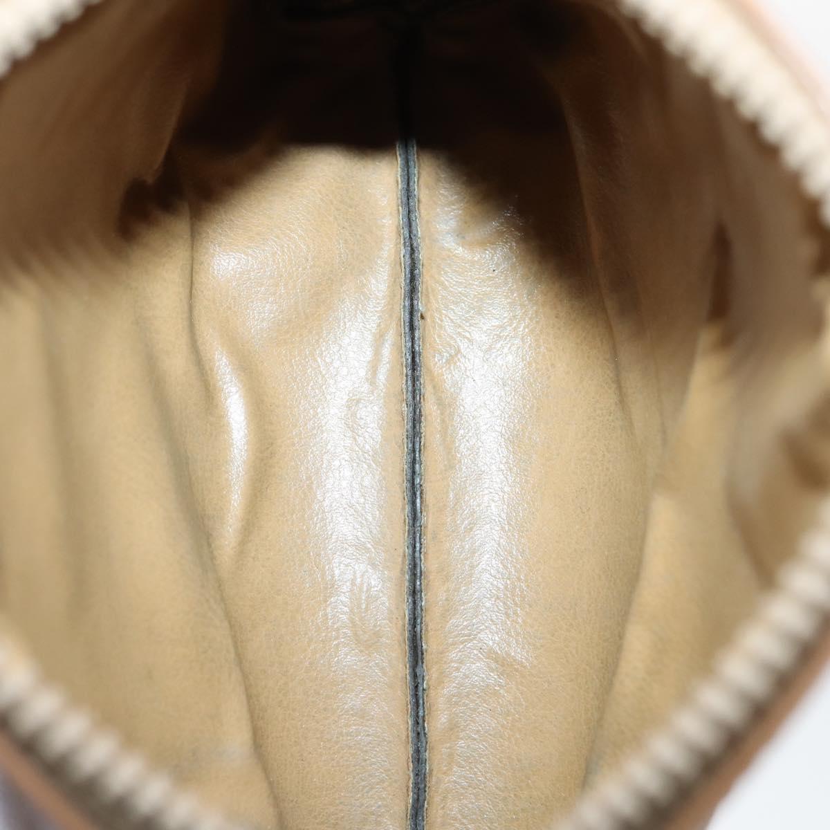 CELINE Macadam Canvas Clutch Bag PVC 4Set Brown Beige Auth bs29137