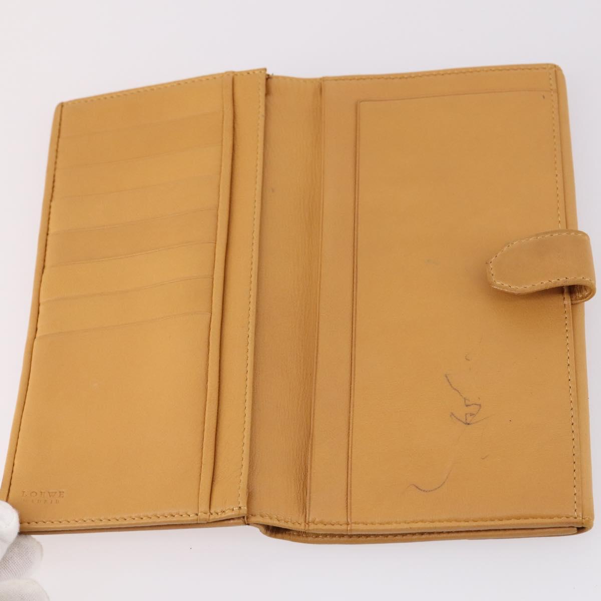 LOEWE Anagram Wallet Leather 4Set Brown Black beige Auth bs29140