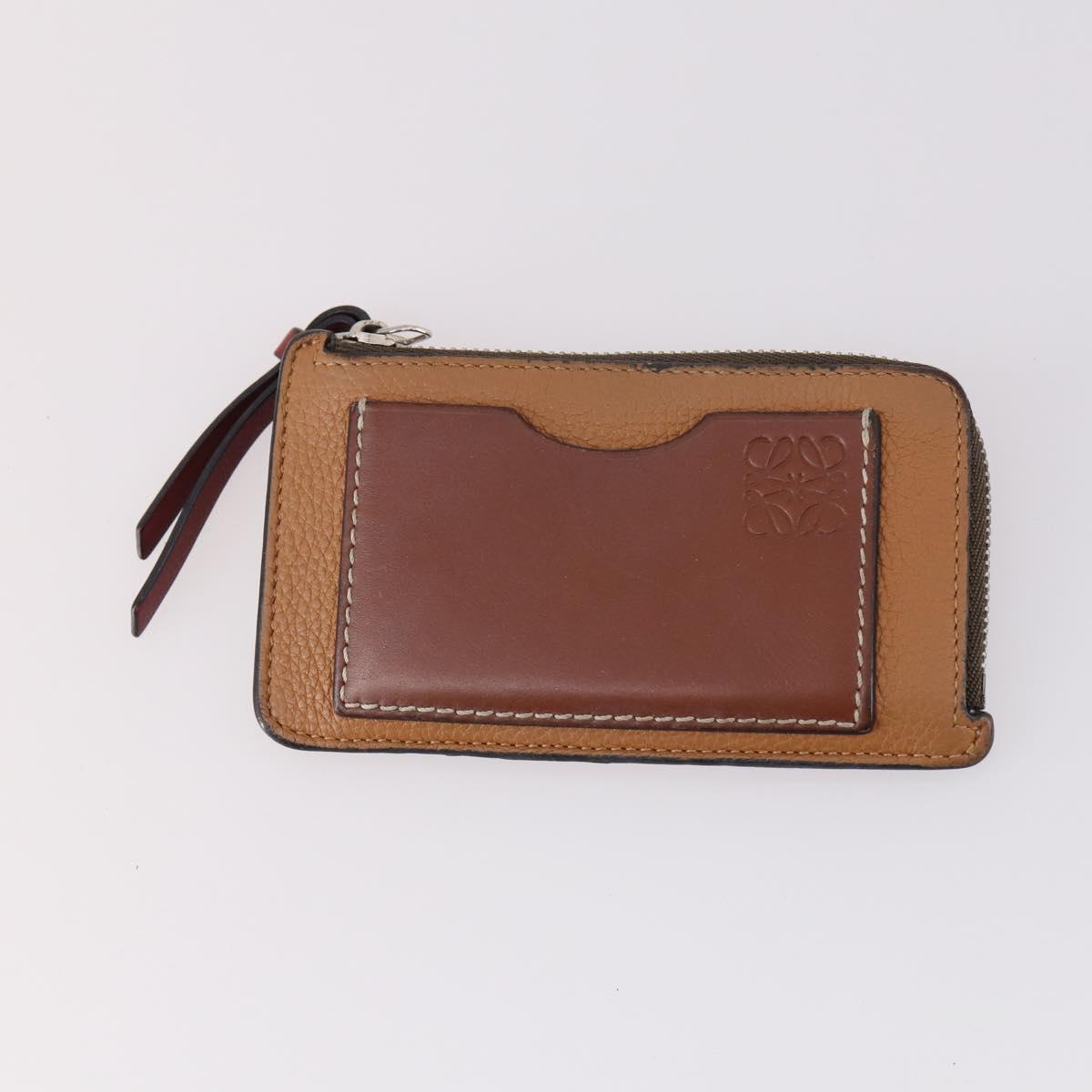 LOEWE Anagram Wallet Leather 4Set Brown Black beige Auth bs29140