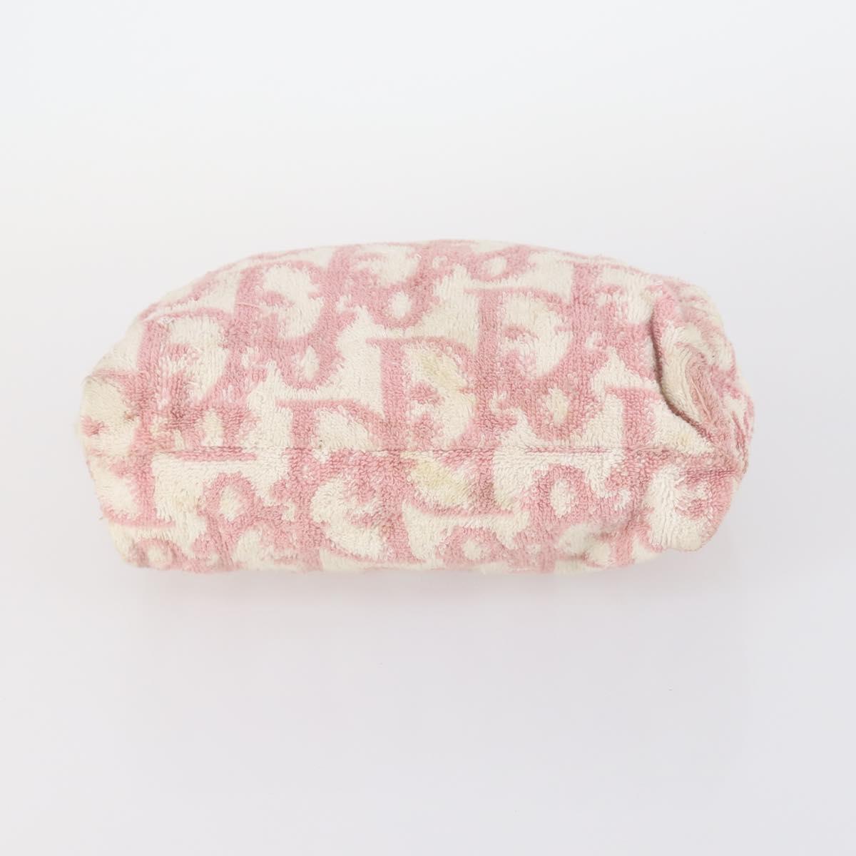 Christian Dior PRADA Trotter Canvas Bag Pile Nylon 3Set Pink Beige Auth bs29145