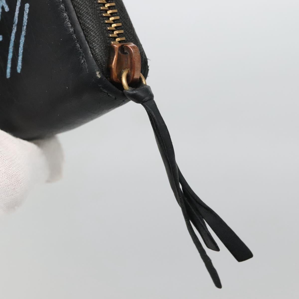 BALENCIAGA Wallet Leather Black Gold 253036 Auth bs29147