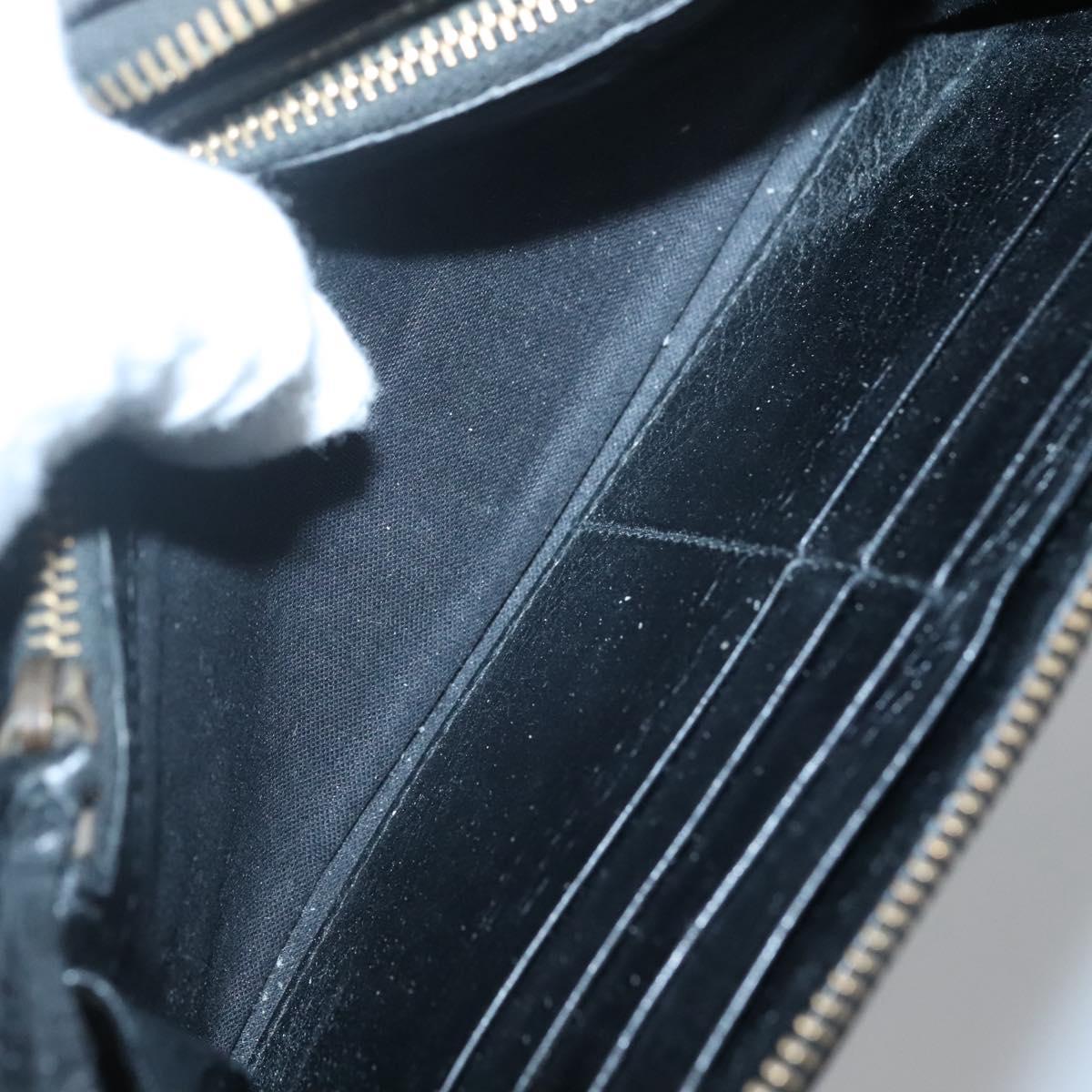 BALENCIAGA Wallet Leather Black Gold 253036 Auth bs29147