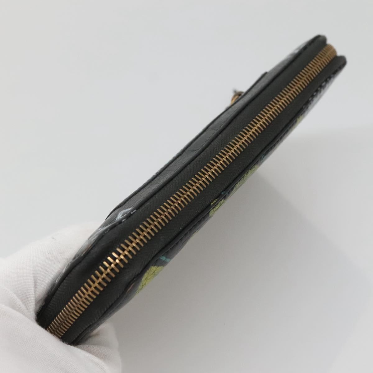 BALENCIAGA Wallet Leather Black Gold 253036 Auth bs29147