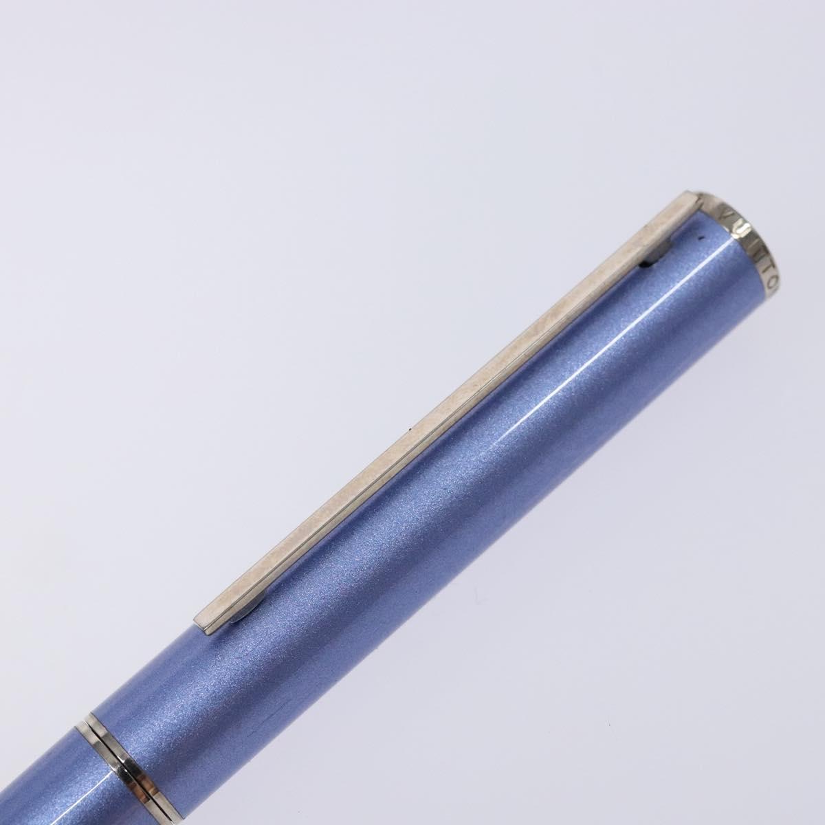LOUIS VUITTON Jetligne Pen Metal Blue LV Auth bs29150