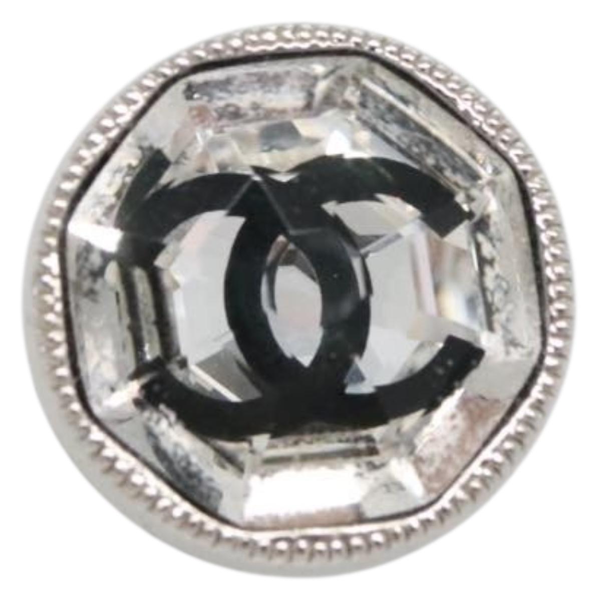 CHANEL Pierce Earring metal Silver CC Auth bs29158