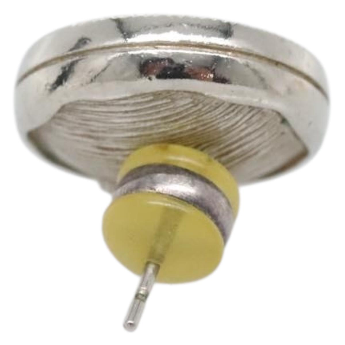 CHANEL Pierce Earring metal Silver CC Auth bs29158