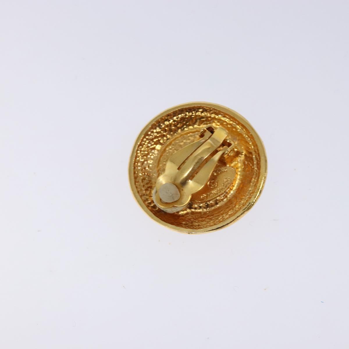 CHANEL Earring metal Gold CC Auth bs29160