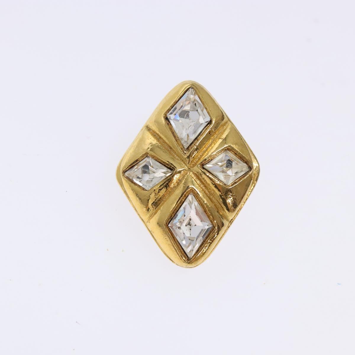 CHANEL Earring metal Gold CC Auth bs29166