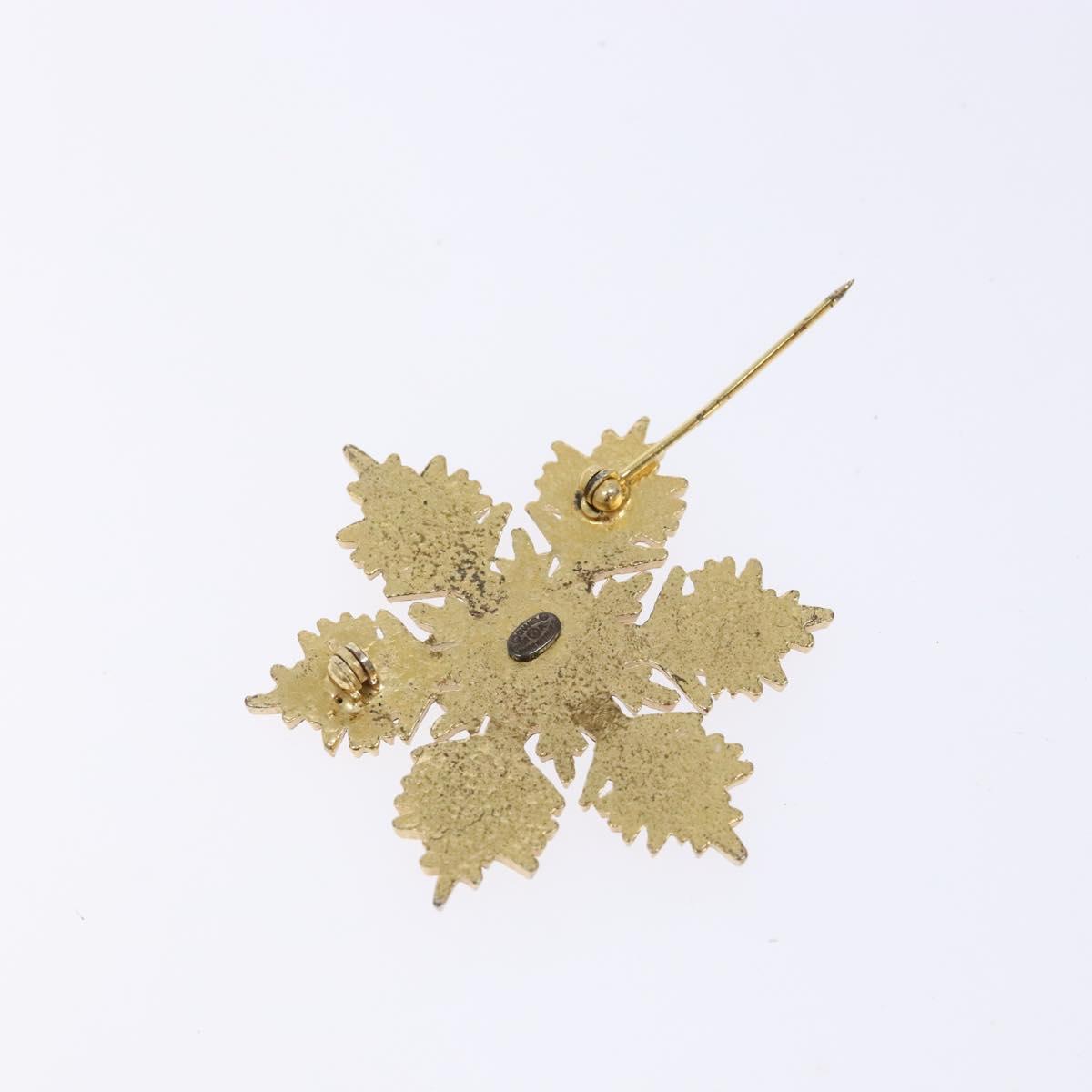 CHANEL Brooch metal Gold Tone CC Auth bs29167