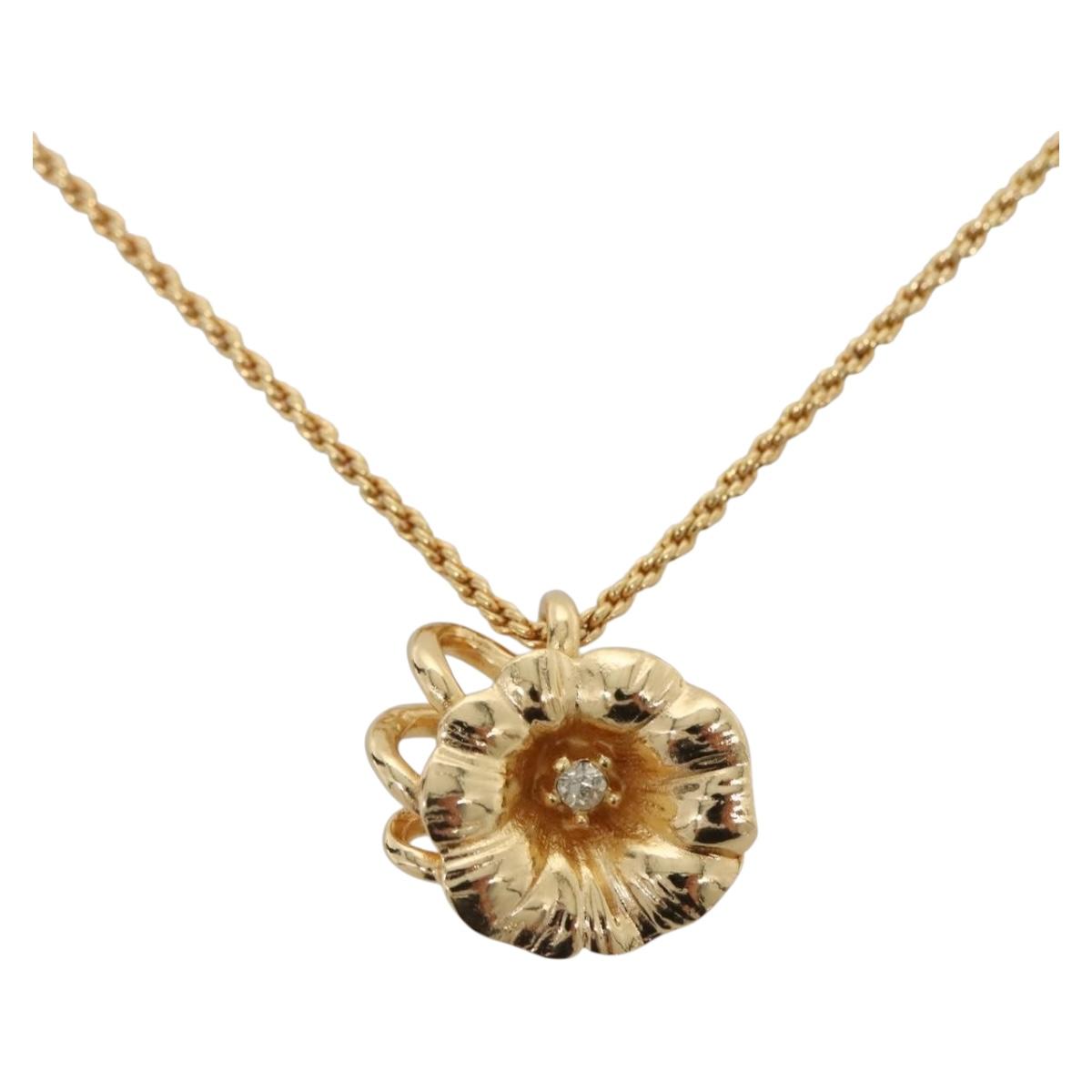 Christian Dior Necklace metal Gold Auth bs29172