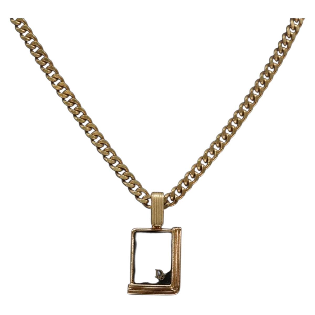 Christian Dior Necklace metal Gold Auth bs29174