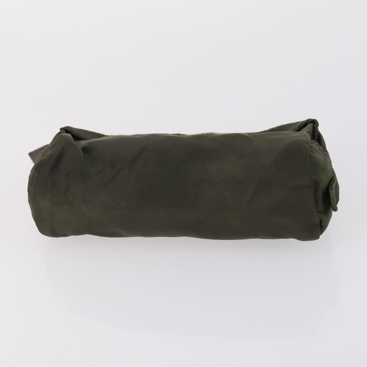 PRADA Pouch Nylon 4Set Black Khaki purple Auth bs29189