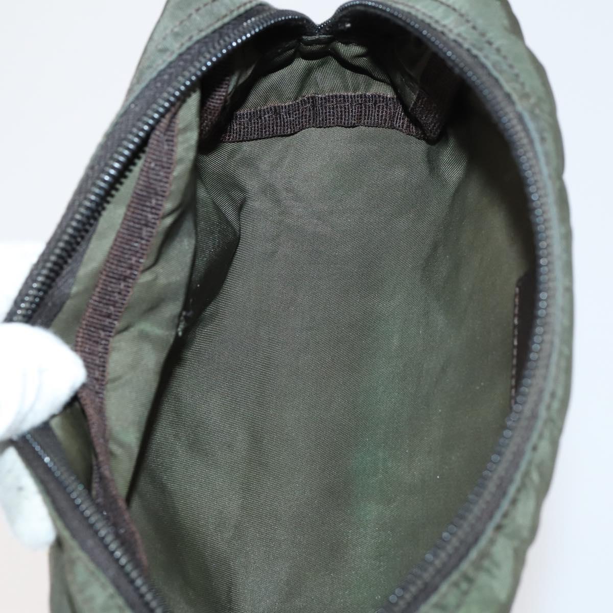 PRADA Pouch Nylon 4Set Black Khaki purple Auth bs29189