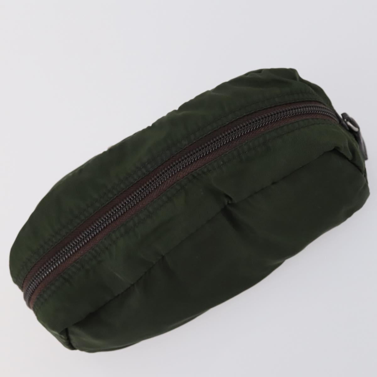 PRADA Pouch Nylon 4Set Black Khaki purple Auth bs29189