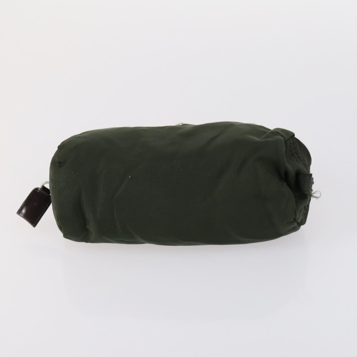 PRADA Pouch Nylon 4Set Black Khaki purple Auth bs29189