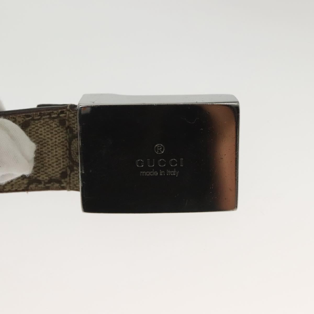GUCCI GG Supreme Belt Leather 2Set Black Beige Auth bs29191