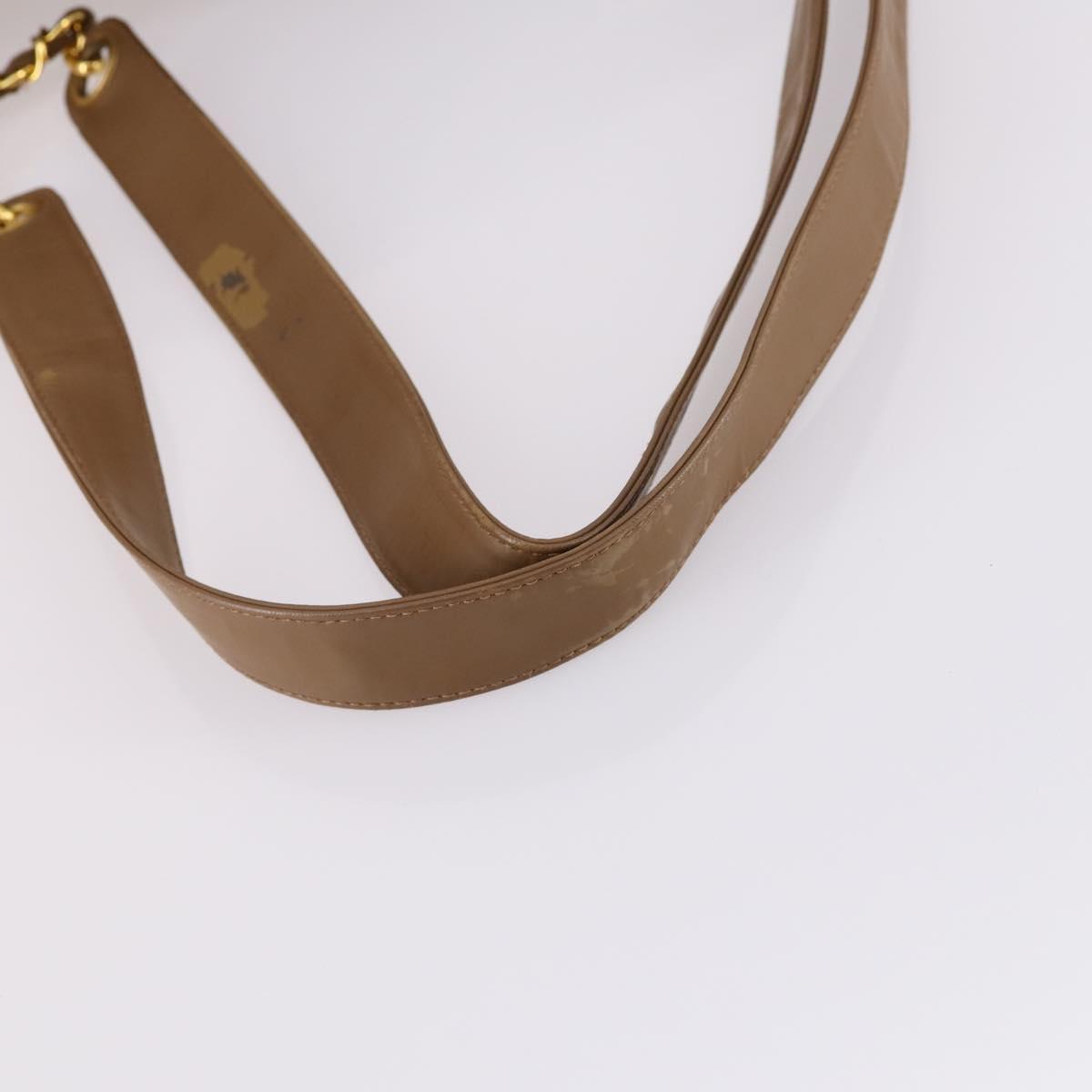 CHANEL Tote Bag Enamel Brown Gold CC Auth bs29208