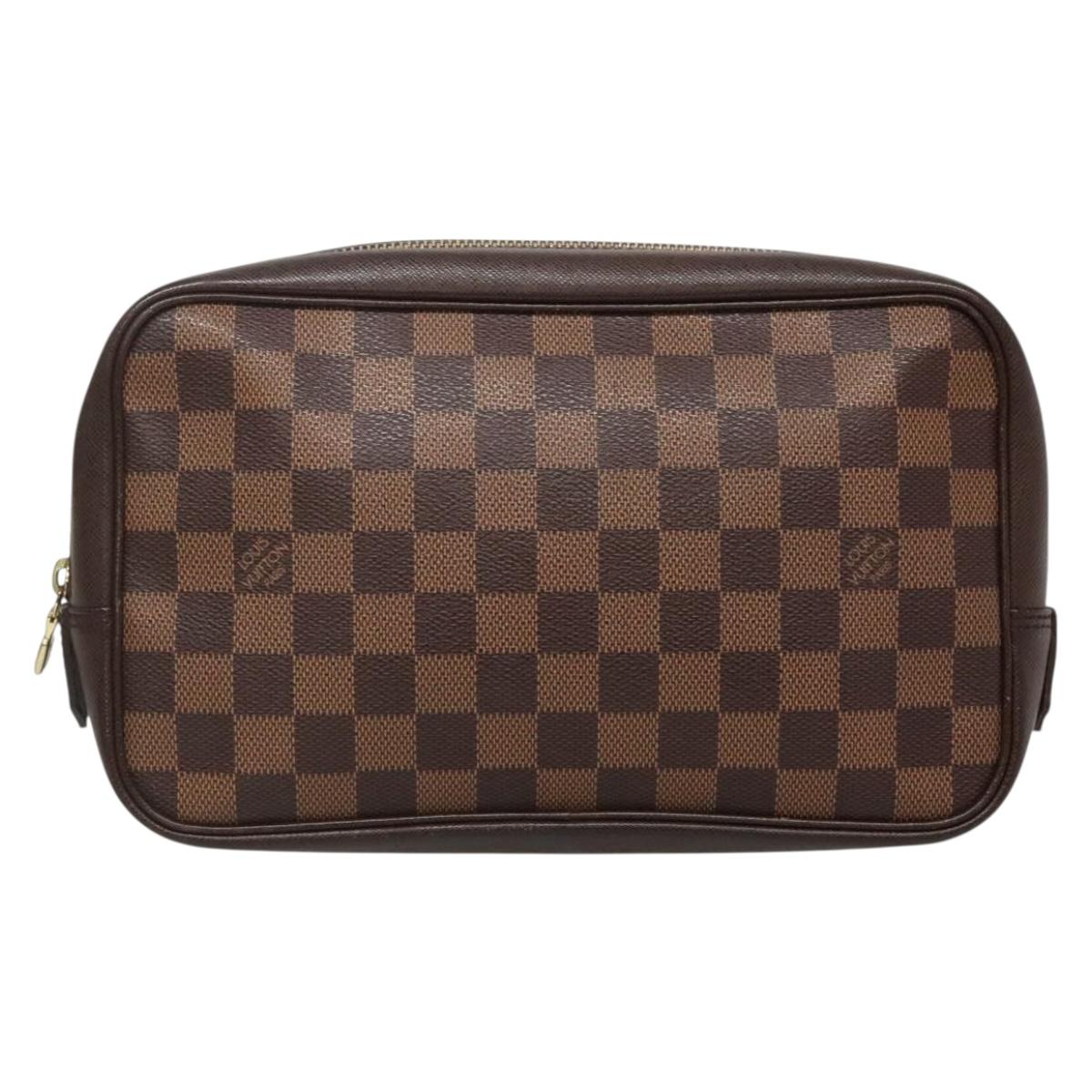 LOUIS VUITTON Damier Ebene Trousse Toilette25 Clutch Bag N47624 LV Auth bs29220