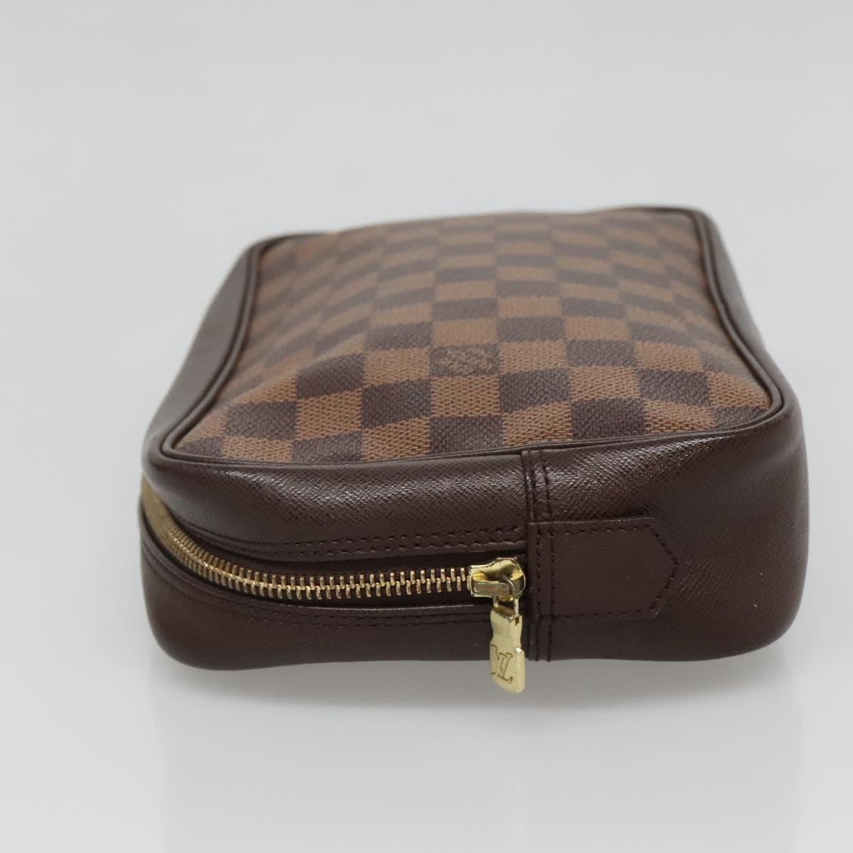 LOUIS VUITTON Damier Ebene Trousse Toilette25 Clutch Bag N47624 LV Auth bs29220