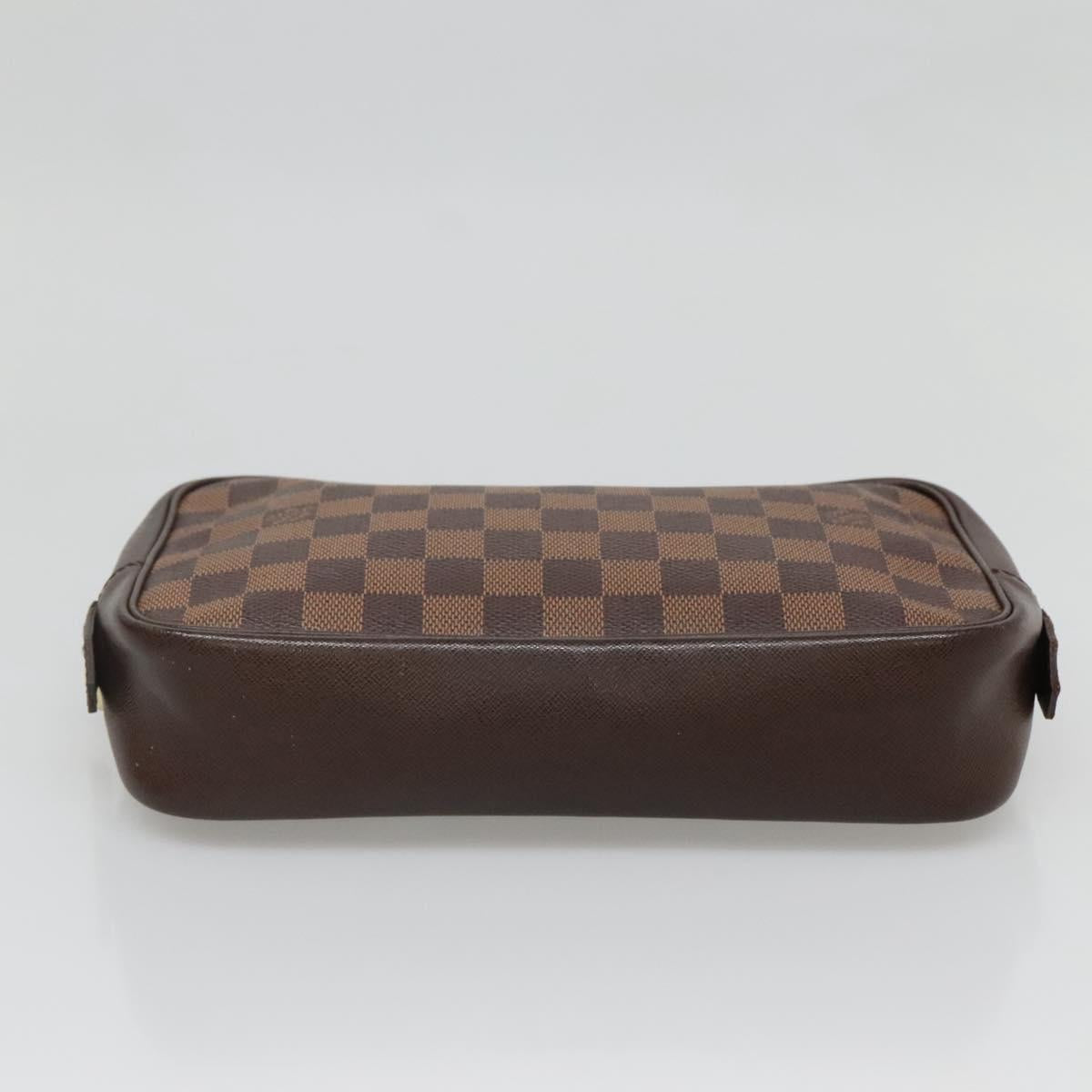 LOUIS VUITTON Damier Ebene Trousse Toilette25 Clutch Bag N47624 LV Auth bs29220