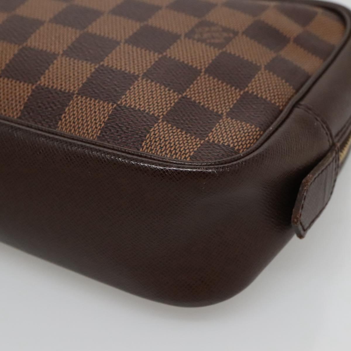 LOUIS VUITTON Damier Ebene Trousse Toilette25 Clutch Bag N47624 LV Auth bs29220