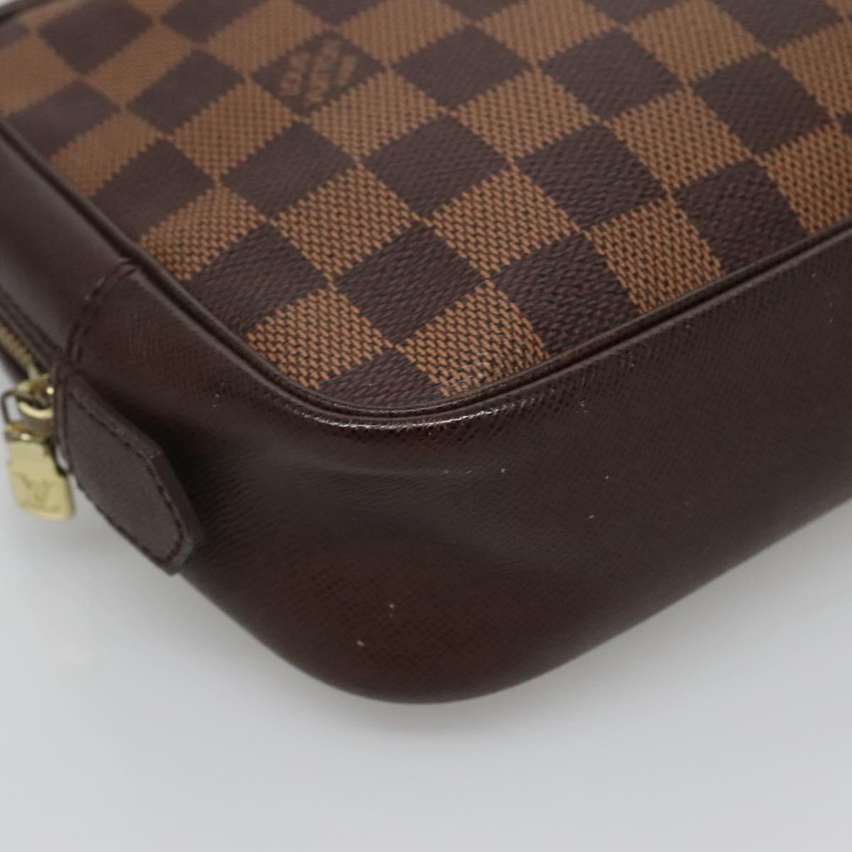 LOUIS VUITTON Damier Ebene Trousse Toilette25 Clutch Bag N47624 LV Auth bs29220