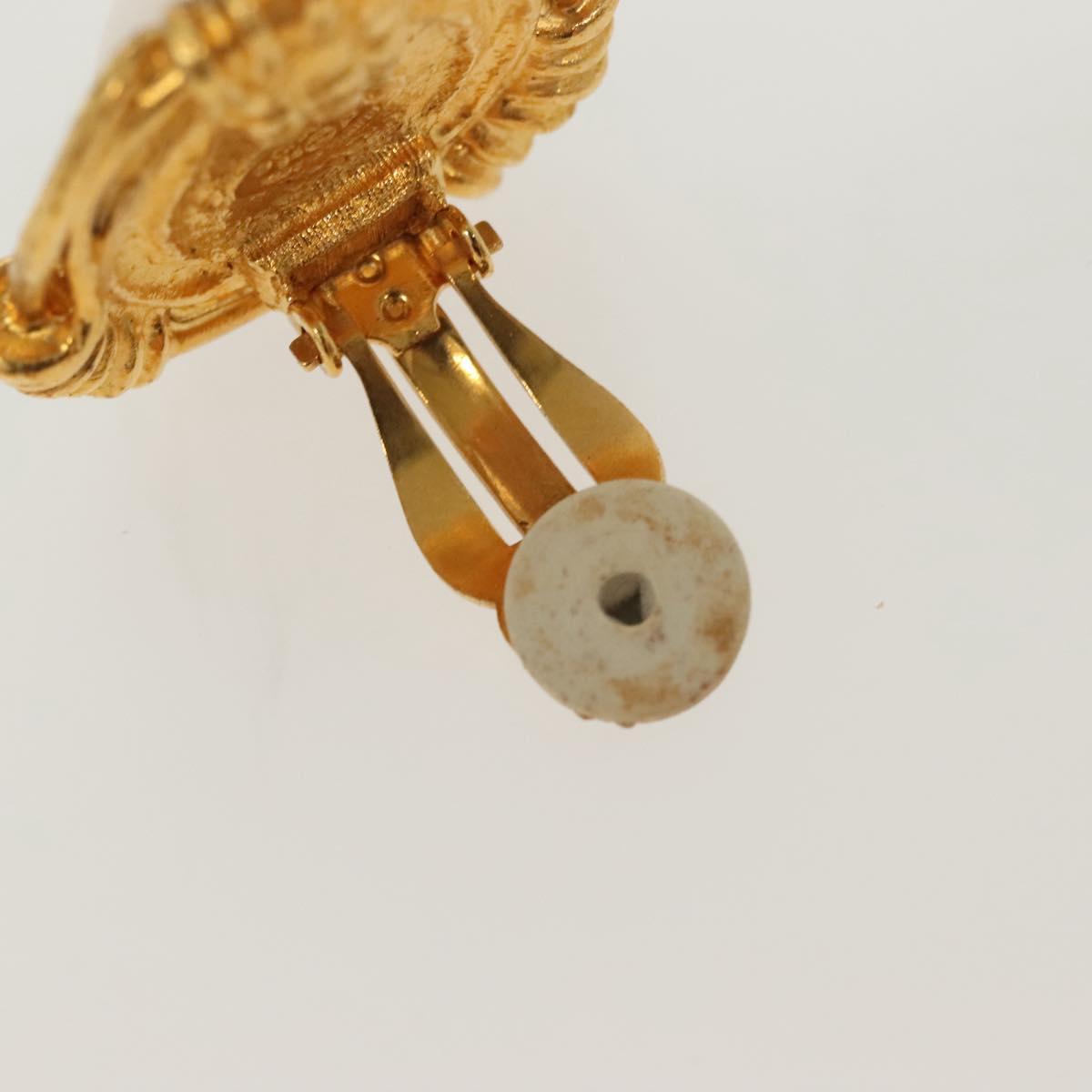 CHANEL Earring metal Gold CC Auth bs29251