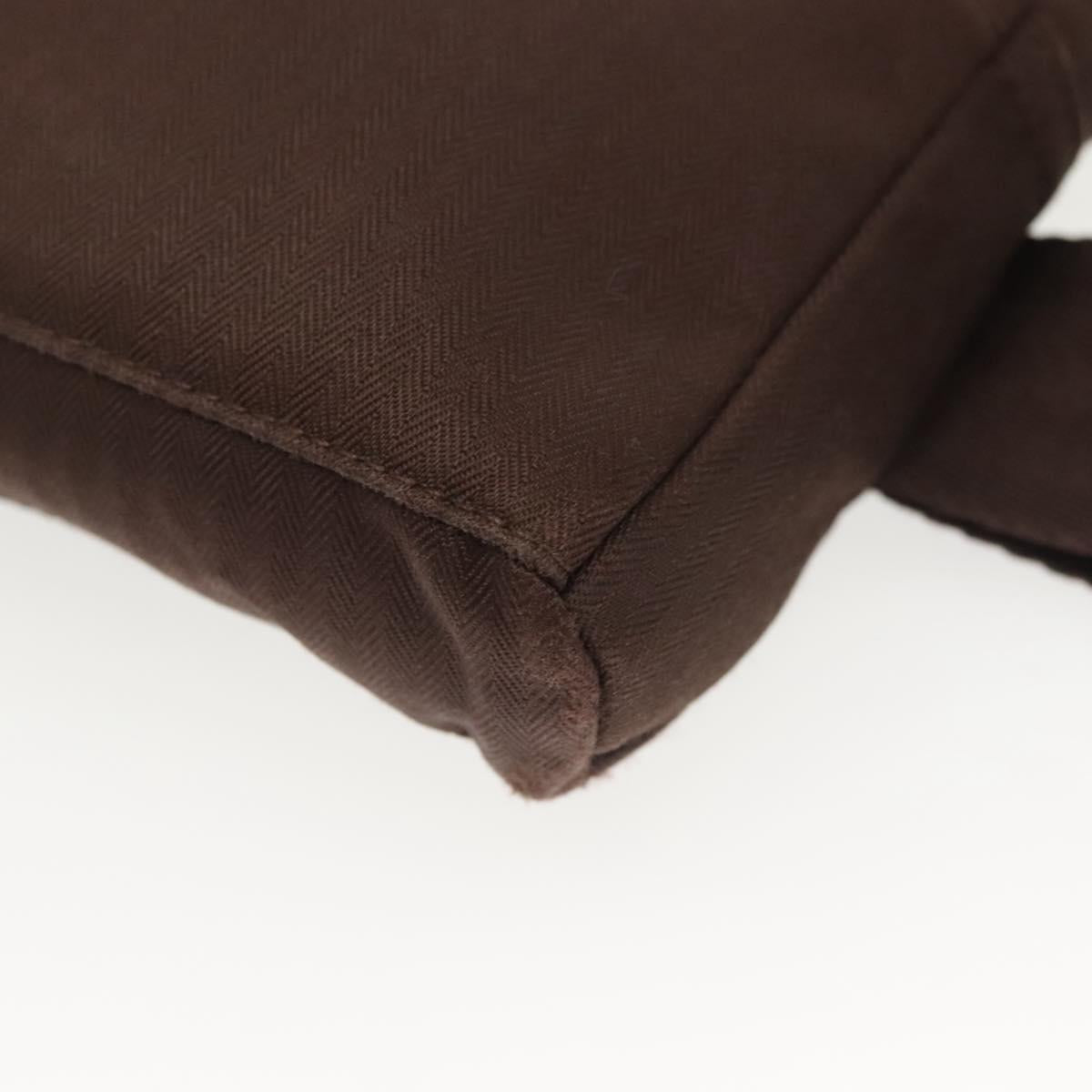 HERMES Akapu Luco Waist Bag Canvas Leather Brown Auth bs29254