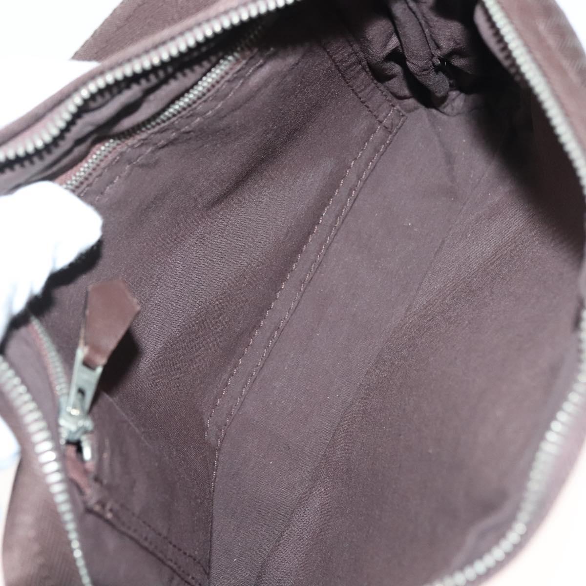 HERMES Akapu Luco Waist Bag Canvas Leather Brown Auth bs29254