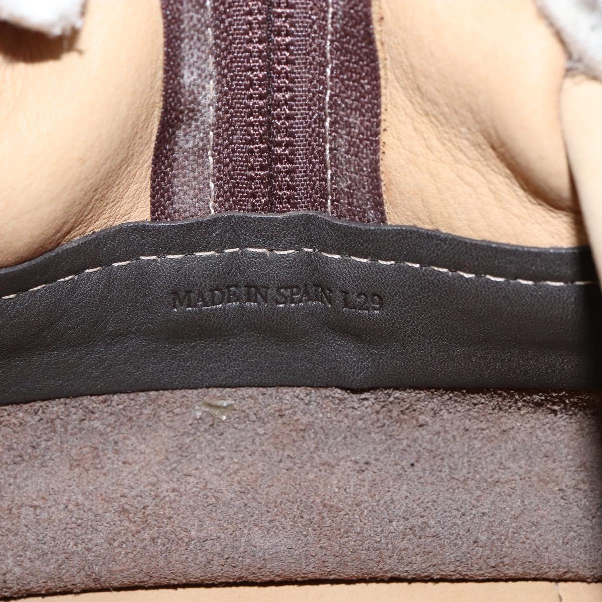 LOEWE Anagram Amazonas 23 Hand Bag Suede Leather Beige Gold Auth bs29255