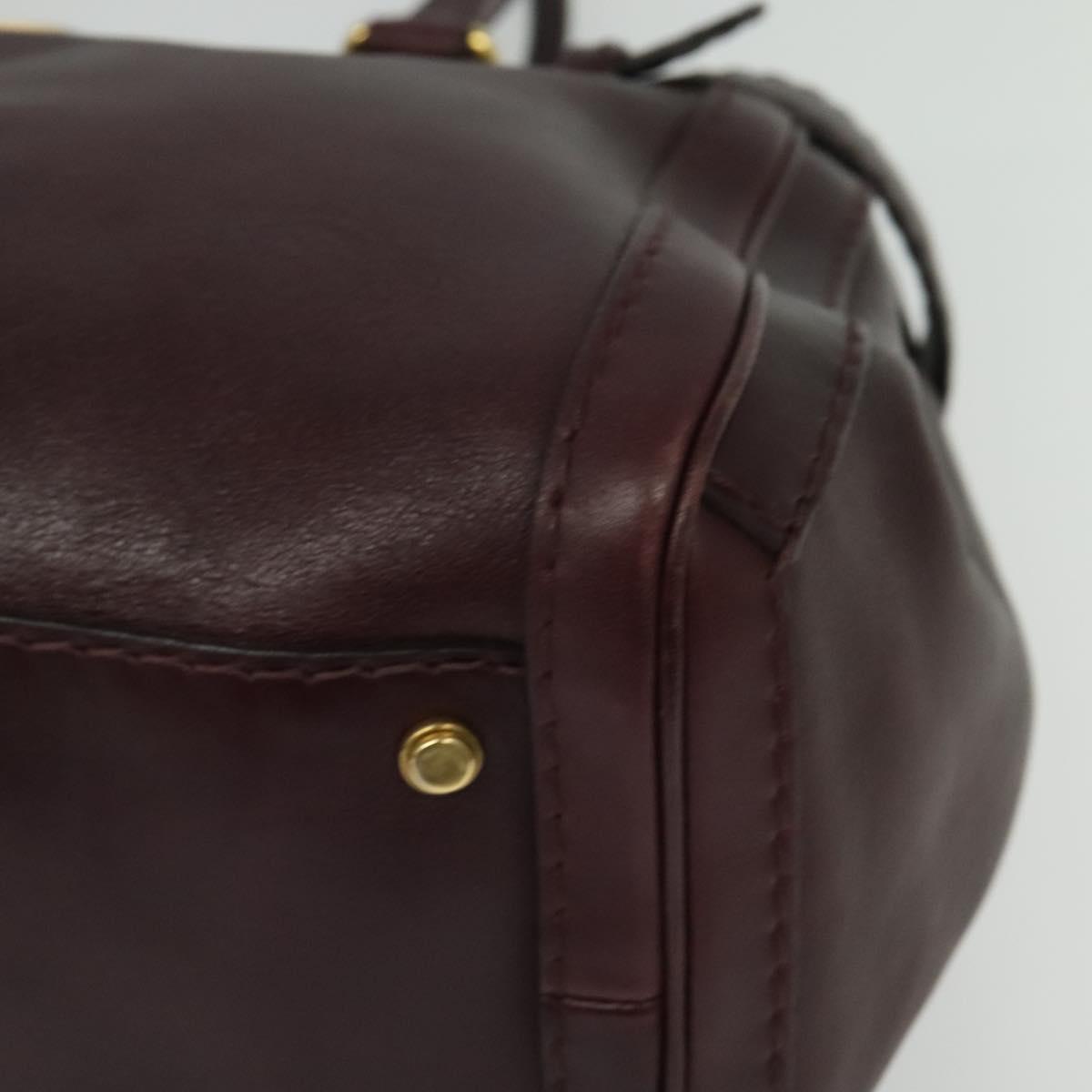 GUCCI Tote Bag Leather Bordeaux Gold 247183 Auth bs29261