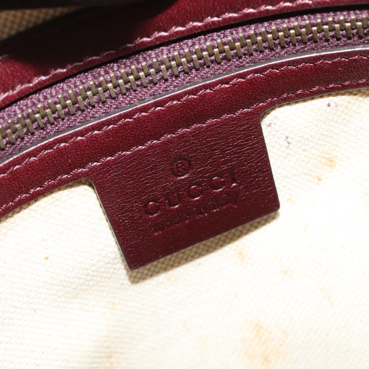 GUCCI Tote Bag Leather Bordeaux Gold 247183 Auth bs29261