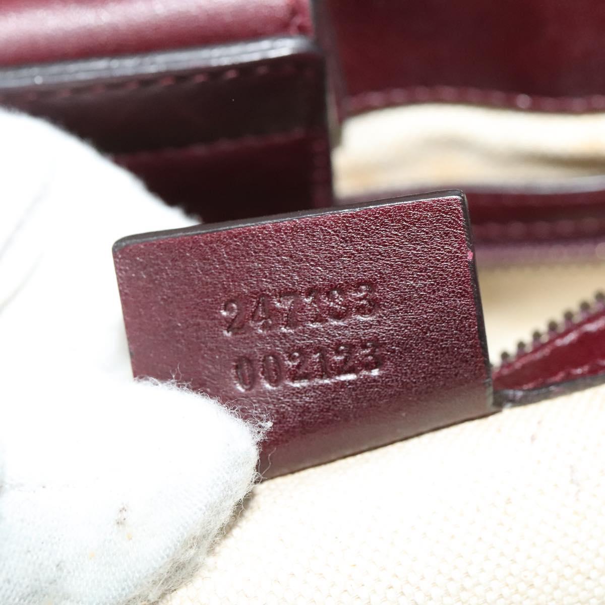 GUCCI Tote Bag Leather Bordeaux Gold 247183 Auth bs29261