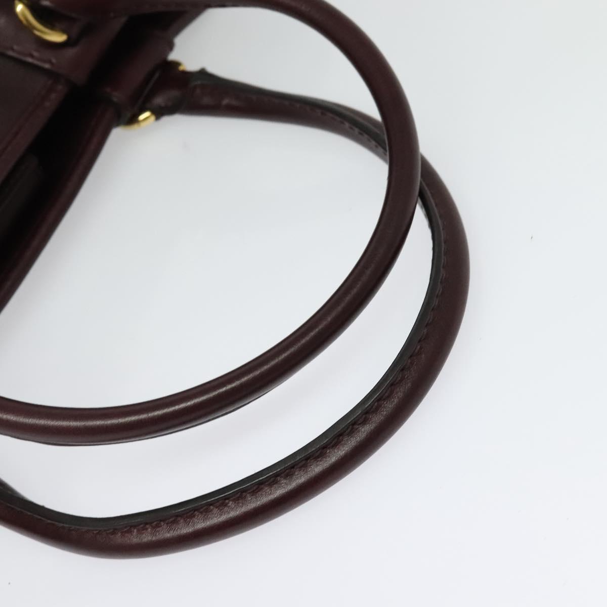 GUCCI Tote Bag Leather Bordeaux Gold 247183 Auth bs29261