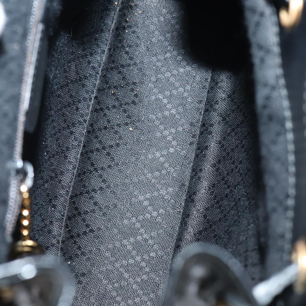 GUCCI Bamboo Backpack Enamel Black Gold 003 2058 0030 Auth bs29262
