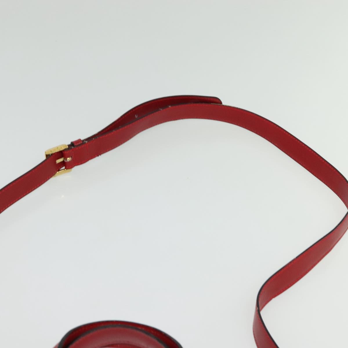 LOEWE Anagram Hand Bag Leather 2way Red Gold Auth bs29264