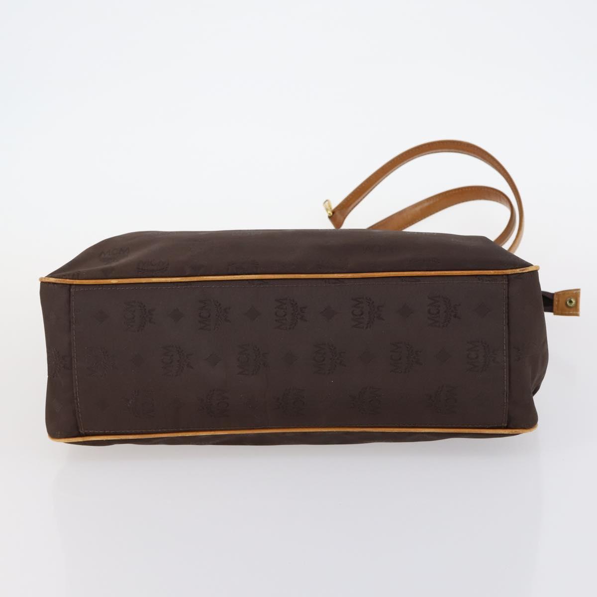 MCM Vicetos Logogram Backpack Leather Nylon 2Set Brown Black Auth bs29265