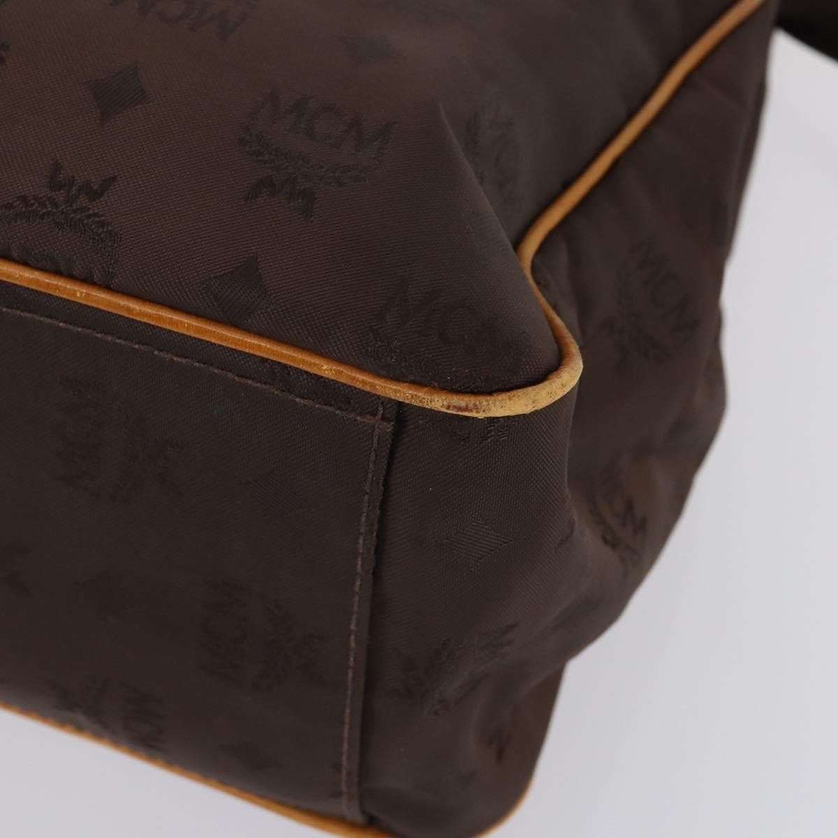 MCM Vicetos Logogram Backpack Leather Nylon 2Set Brown Black Auth bs29265