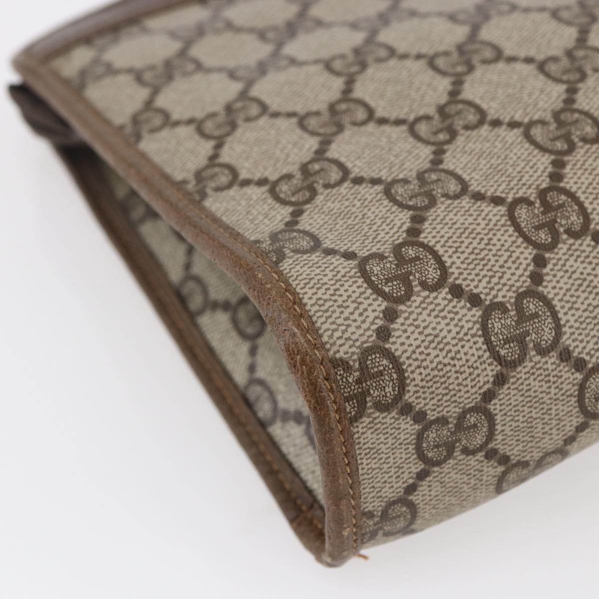 GUCCI GG Supreme Clutch Bag PVC Beige 97 01 037 Auth bs29268