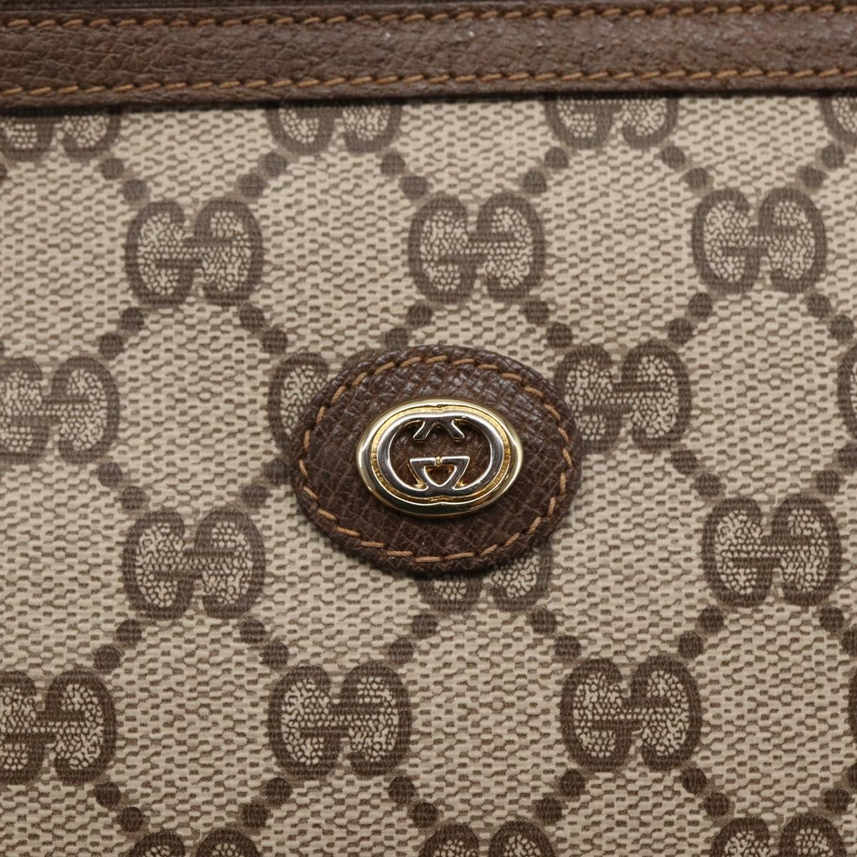 GUCCI GG Supreme Clutch Bag PVC Beige 97 01 037 Auth bs29268
