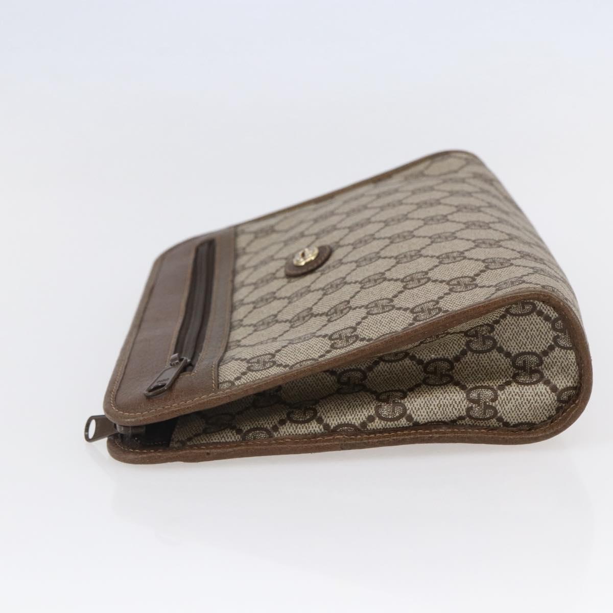 GUCCI GG Supreme Clutch Bag PVC Beige 97 01 037 Auth bs29268