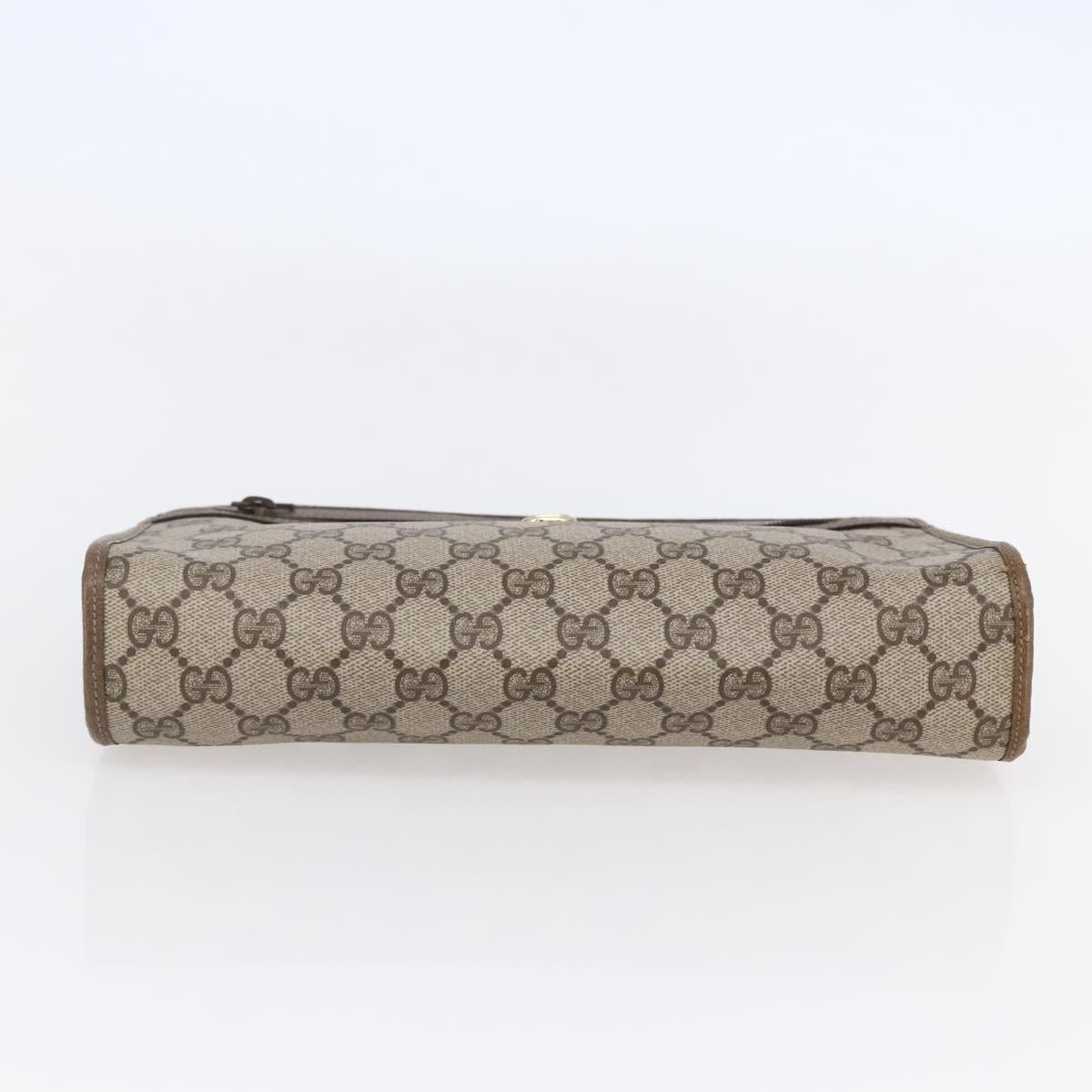 GUCCI GG Supreme Clutch Bag PVC Beige 97 01 037 Auth bs29268