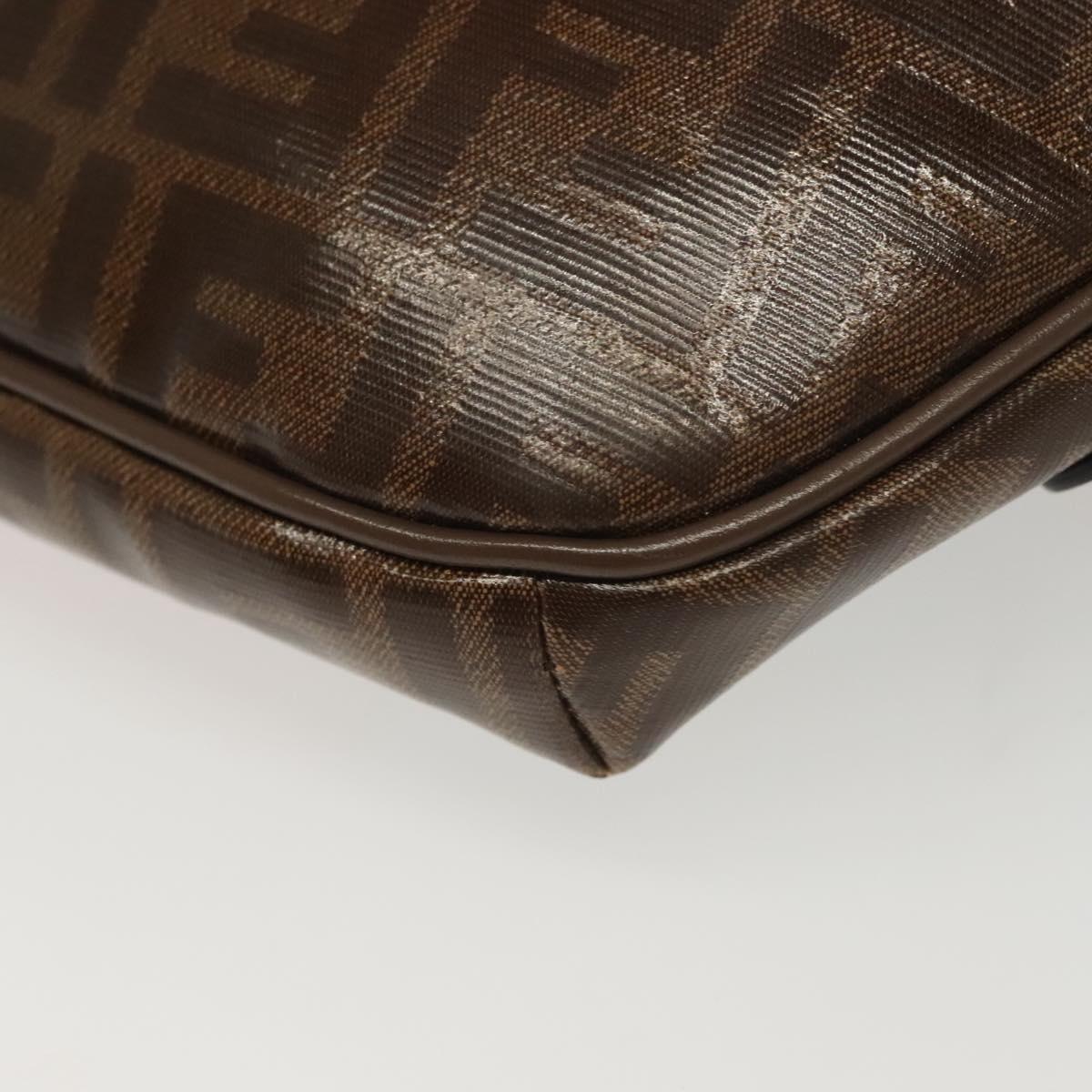 FENDI Zucca Canvas FILA Collaboration Waist Bag Coated Canvas Auth bs29270