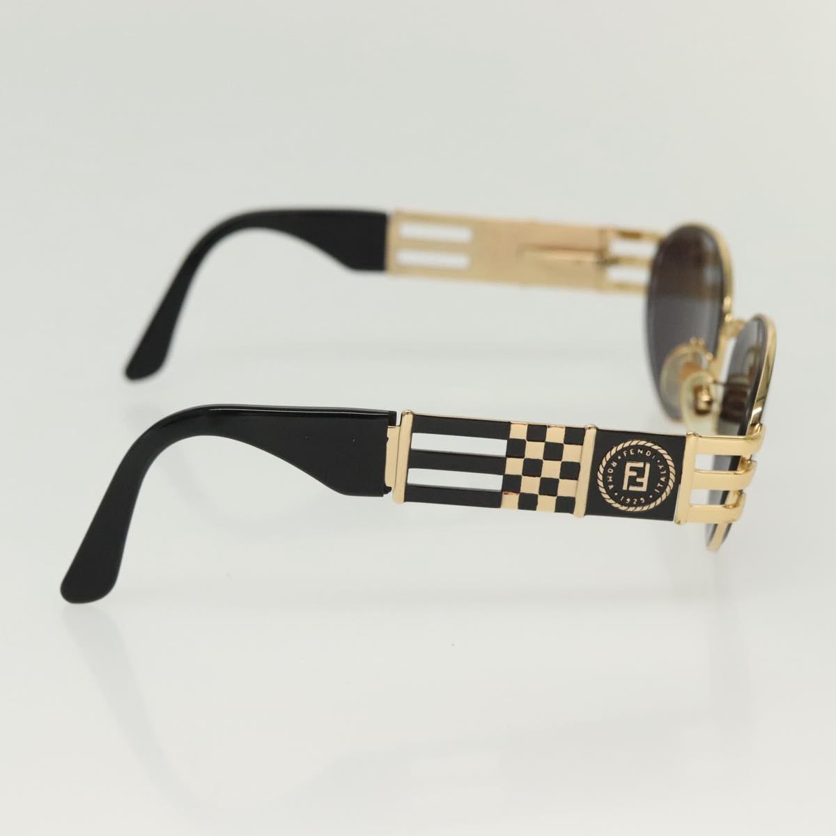 FENDI Sunglasses plastic metal 2Set Brown Black Auth bs29273